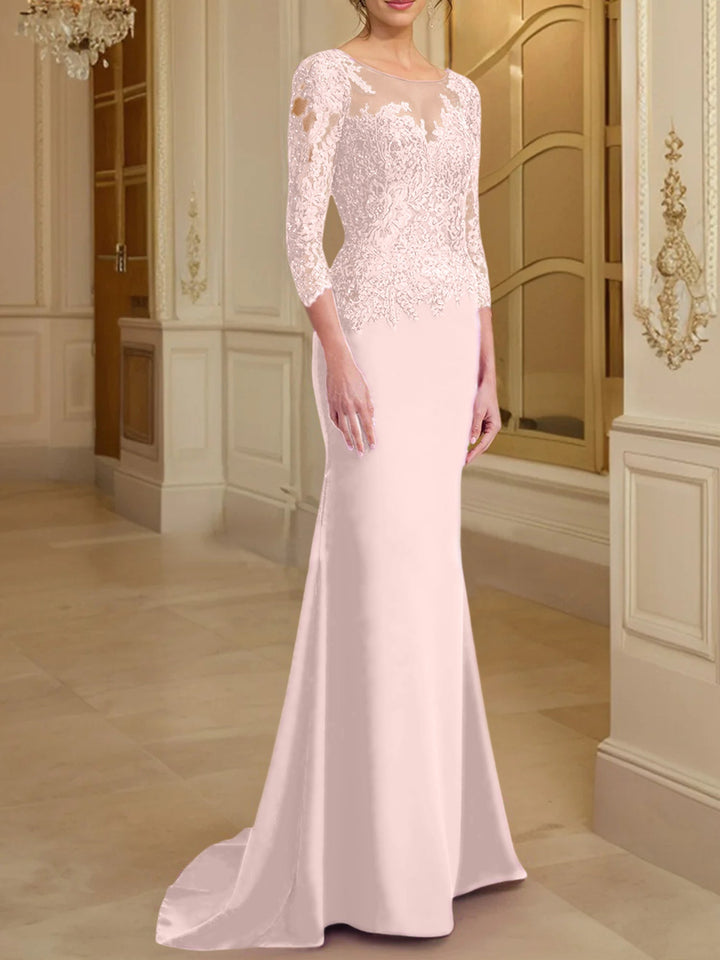 Robes de Mère de la Mariée à Manches Longues en Forme de Trompette/Sirène avec Dentelle