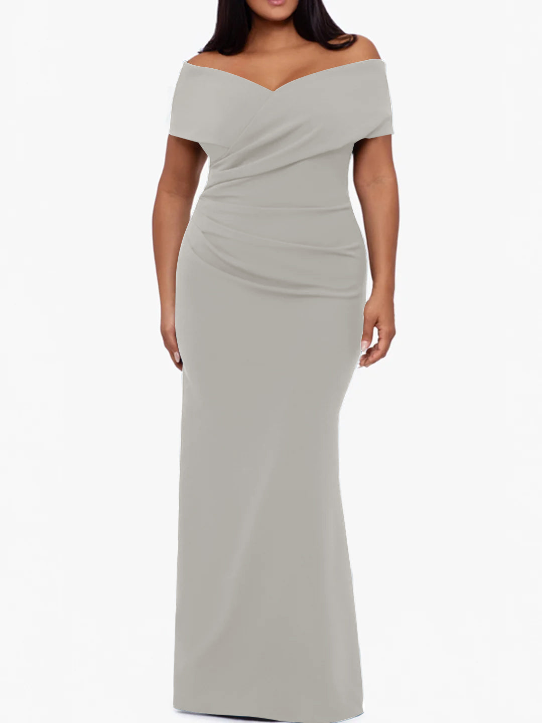 Robe de Mère de la Mariée Grande Taille, Style Trompette/Sirène, Épaules Dénudées, Sans Manches, Longueur Au Sol