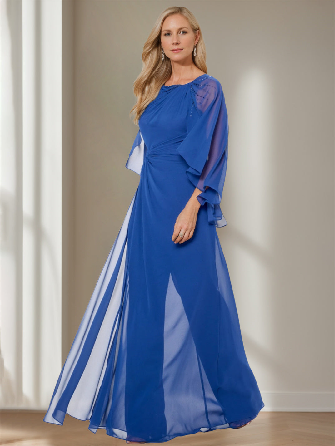 Robes de Mère de la Mariée à Col Bateau et Fourreau