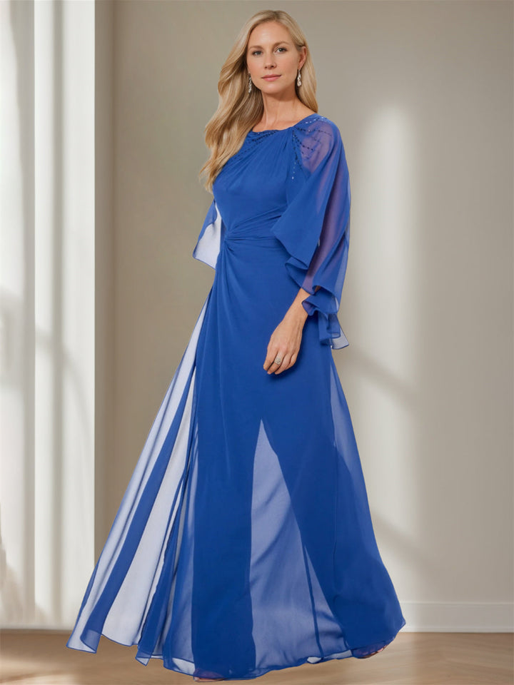 Robes de Mère de la Mariée à Col Bateau et Fourreau