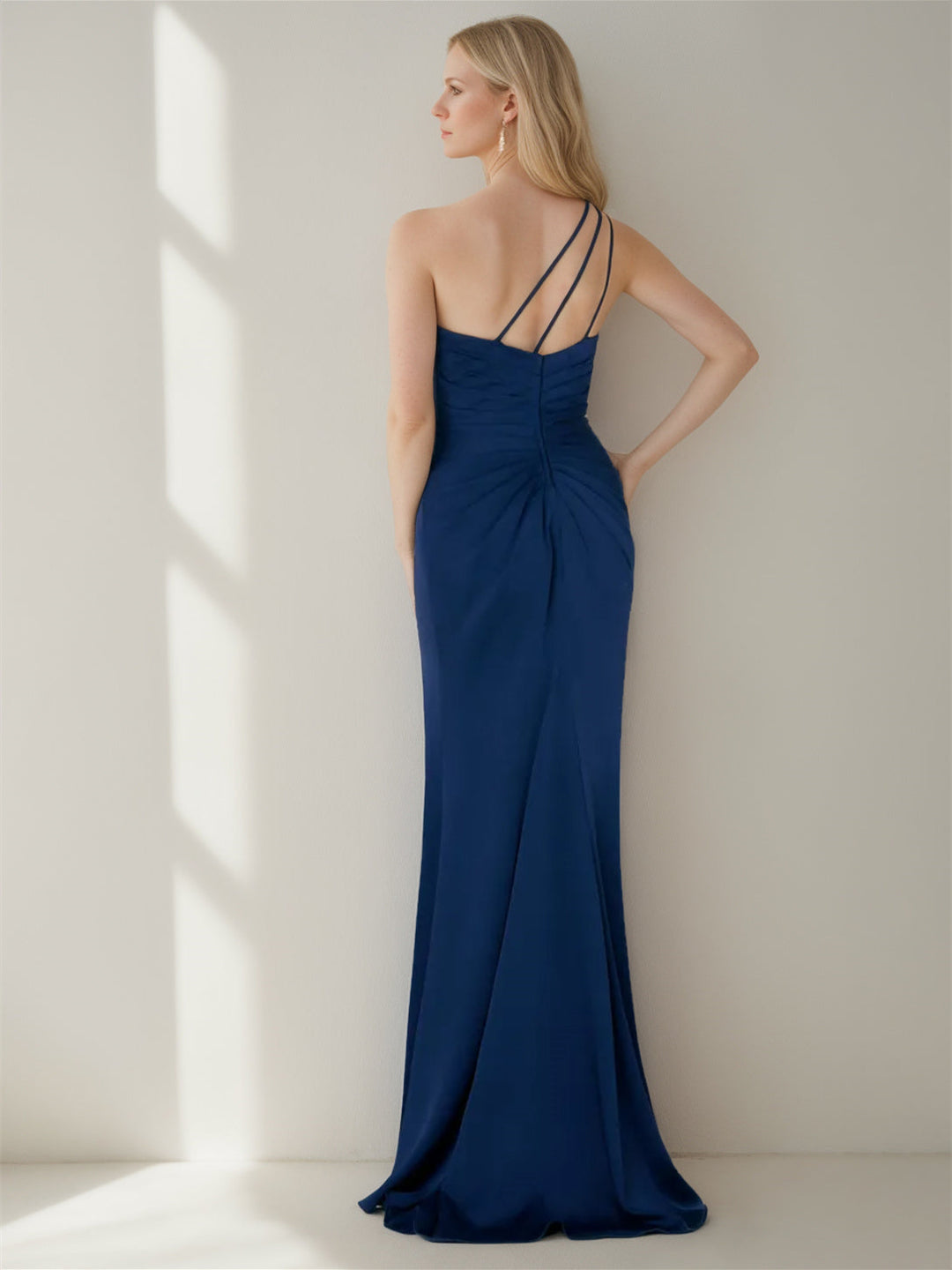 Robe de Mère de la Mariée Asymétrique Sans Manches, Style Sirène/Trompette, Longueur Au Sol