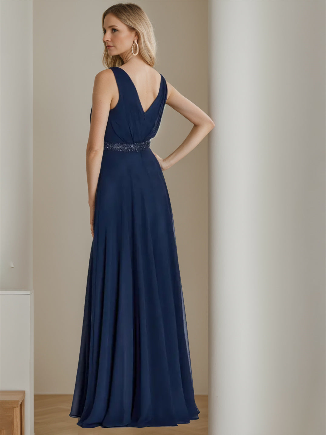 Robes de Mère de la Mariée A-Line/Princess Col en V Sans Manches Longueur Au Sol