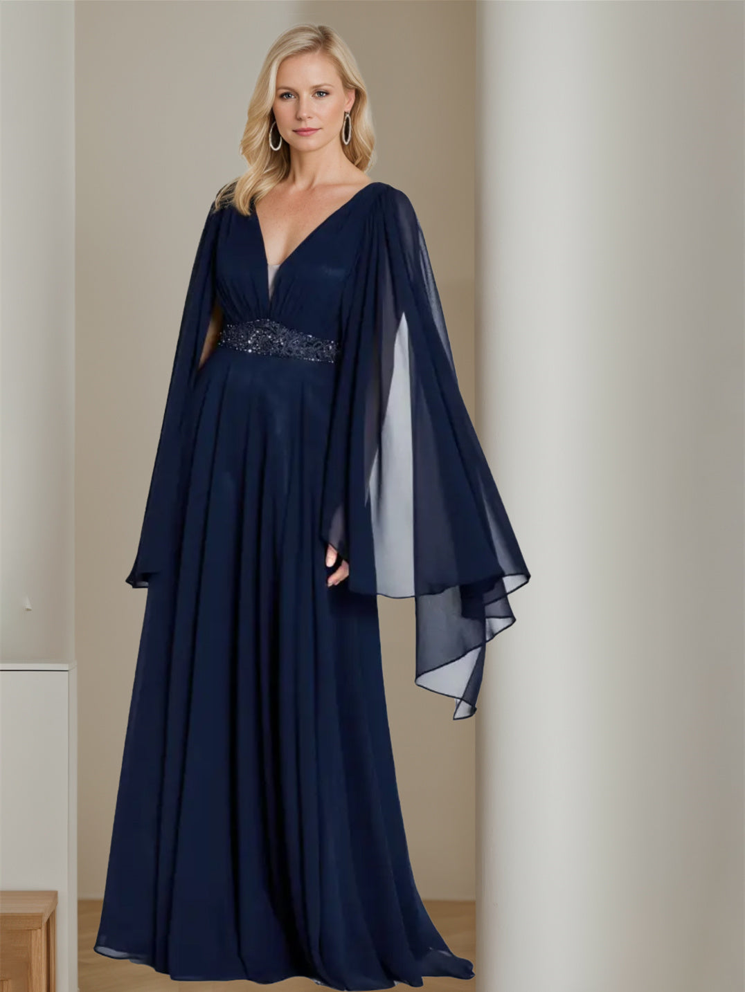 Robes de Mère de la Mariée A-Line/Princess Col en V Sans Manches Longueur Au Sol