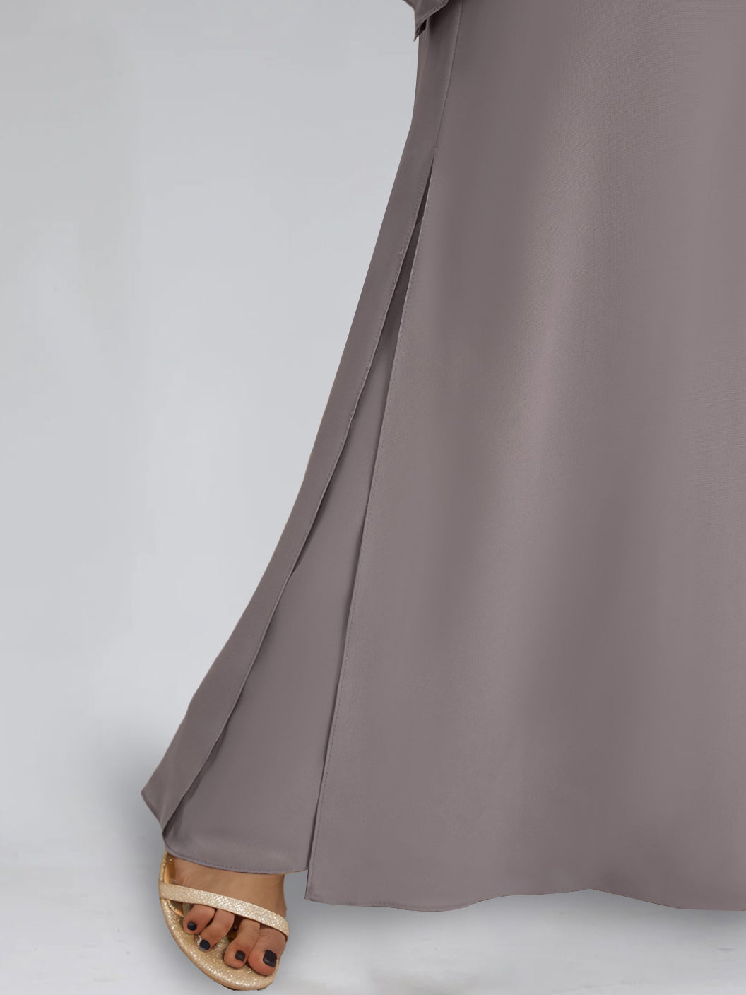 Robe de Mère de la Mariée Grande Taille en Mousseline de Soie 2 Pièces à Manches 3/4 et Longueur Au Sol avec Perles