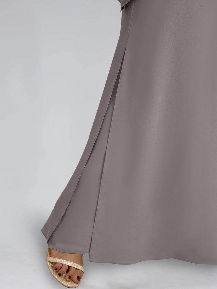 Robe de Mère de la Mariée Grande Taille en Mousseline de Soie 2 Pièces à Manches 3/4 et Longueur Au Sol avec Perles