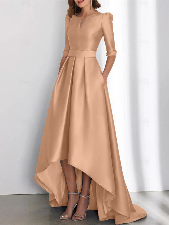 2 Pièces Gaine/Colonne Scoop Mousseline Robes Mère de La Mariée avec Veste Dentelle  Longueur Genou  3/4 Manches