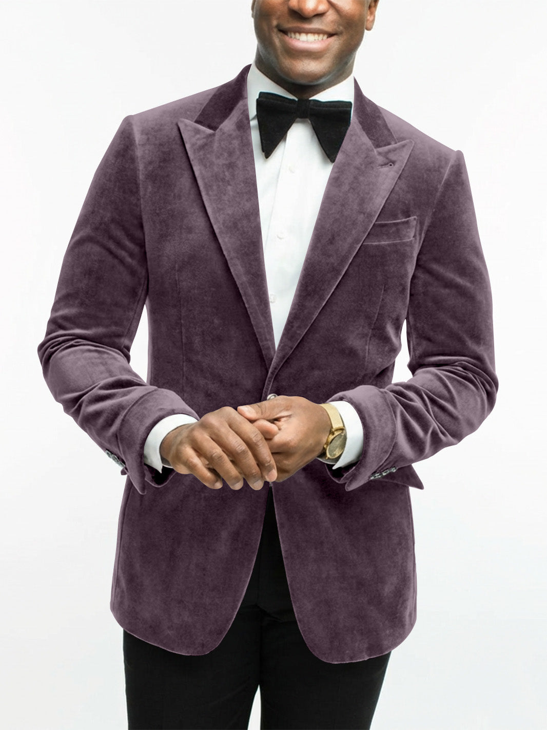 Veste Habillée en Velours à Un Bouton et à Coupe Ajustée pour Homme, Verte