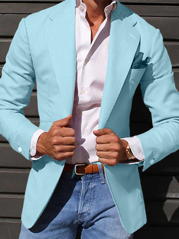 Veste blazer décontractée à un bouton et coupe ajustée pour hommes