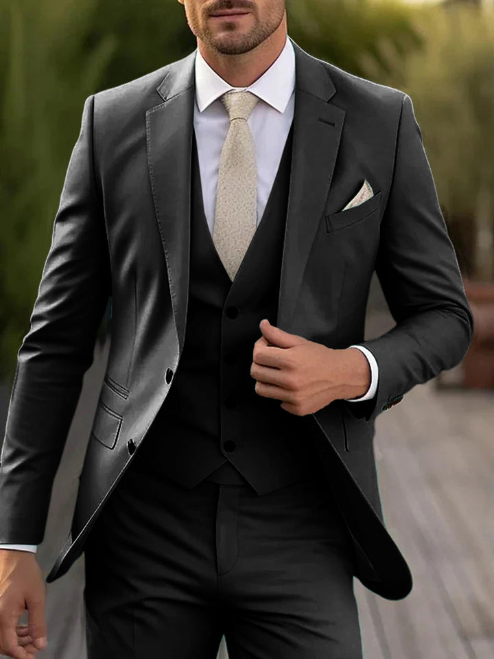 Costumes de Mariage 3 Pièces pour Hommes, Coupe Ajustée, Simple Boutonnage, Deux Boutons