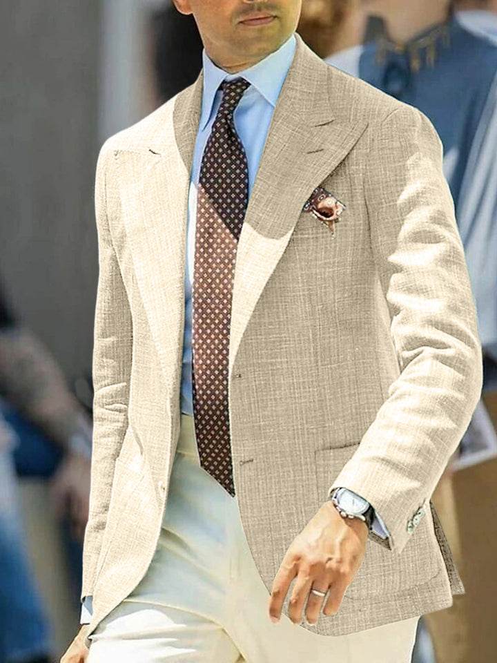 Veste Blazer à Deux Boutons à Coupe Ajustée pour Homme