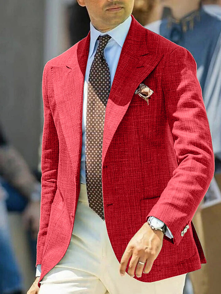 Veste Blazer à Deux Boutons à Coupe Ajustée pour Homme