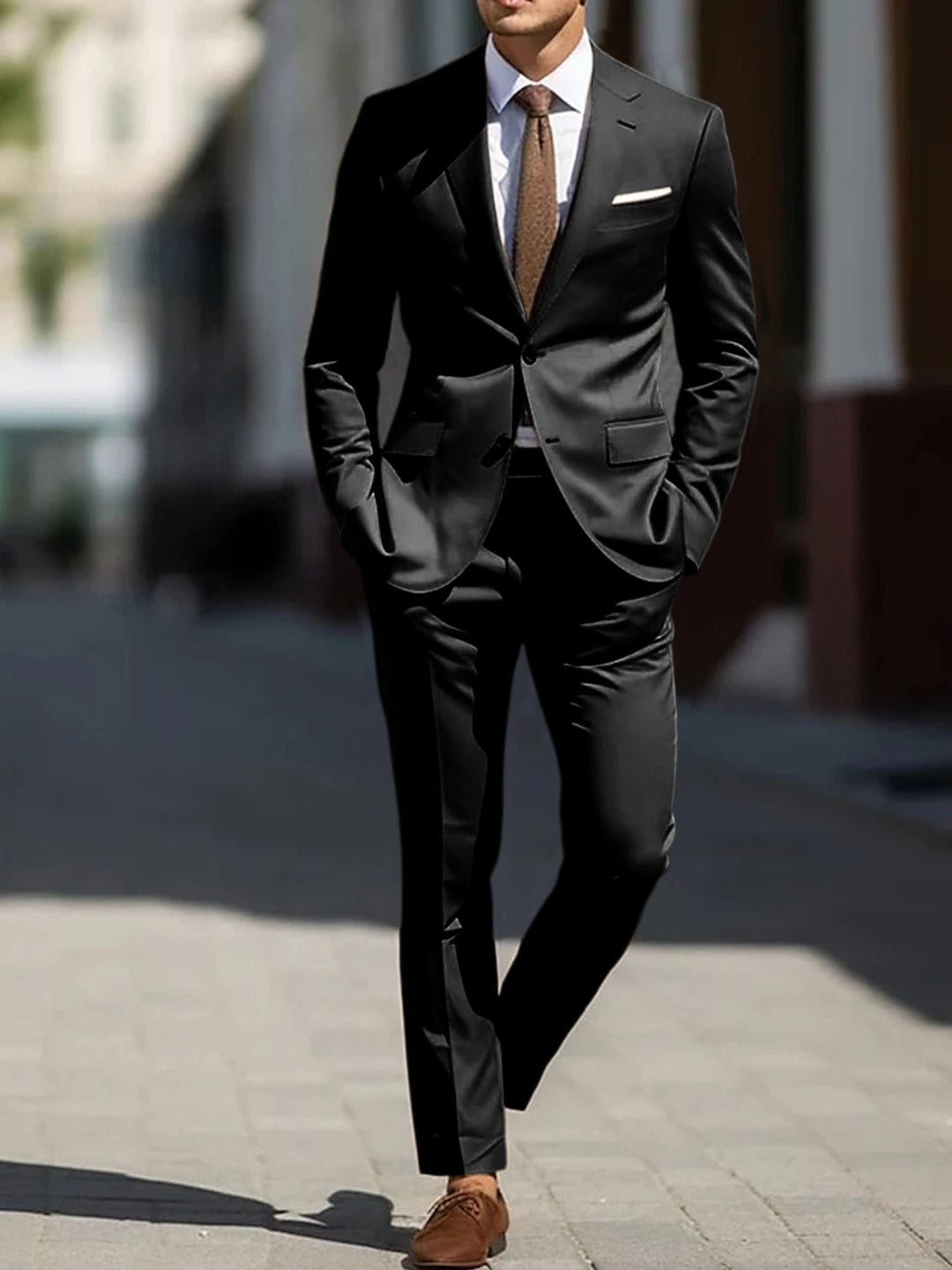 Costumes de Mariage 2 Pièces pour Hommes, Coupe Ajustée, Simple Boutonnage, Deux Boutons