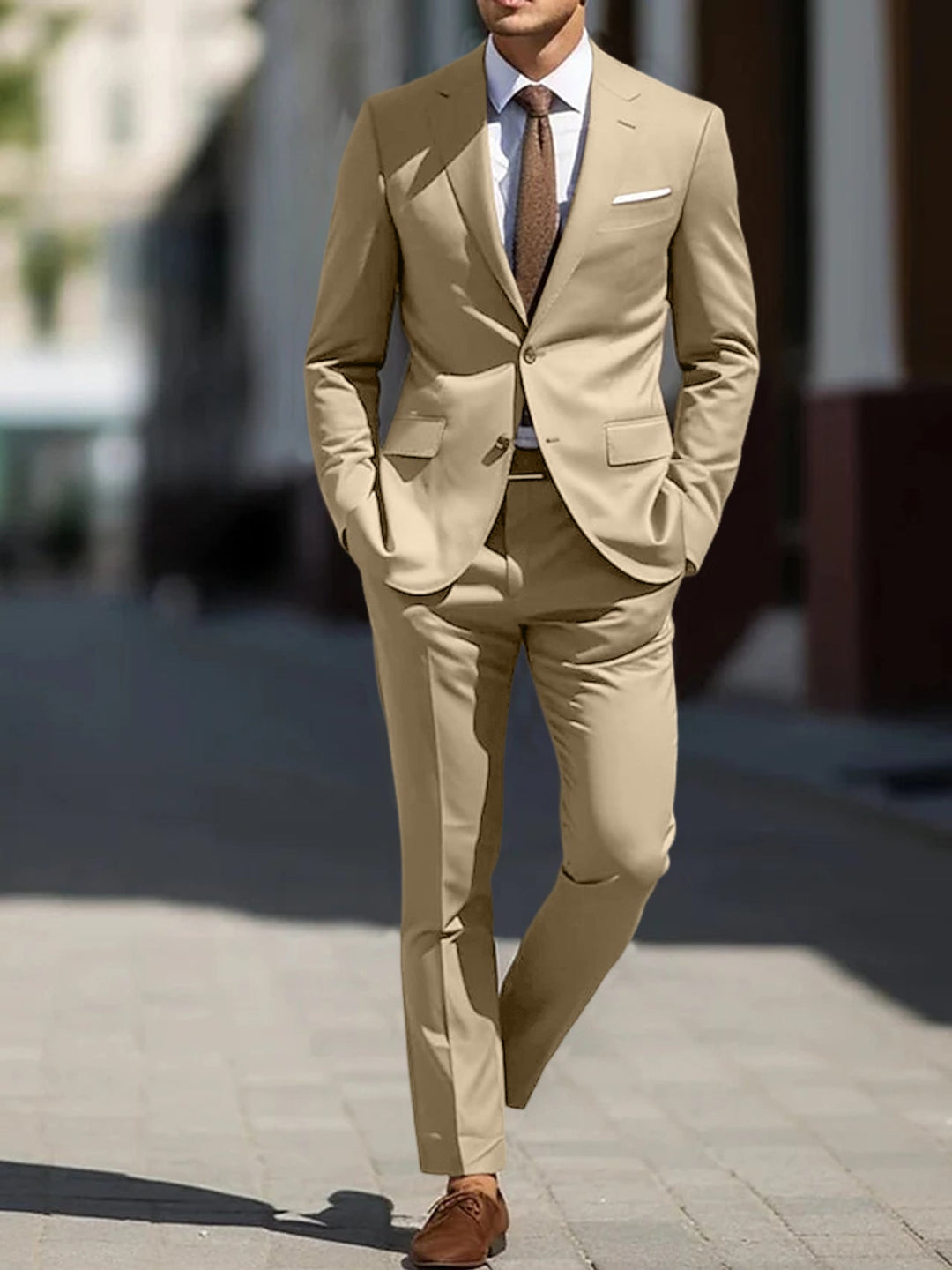 Costumes de Mariage 2 Pièces pour Hommes, Coupe Ajustée, Simple Boutonnage, Deux Boutons