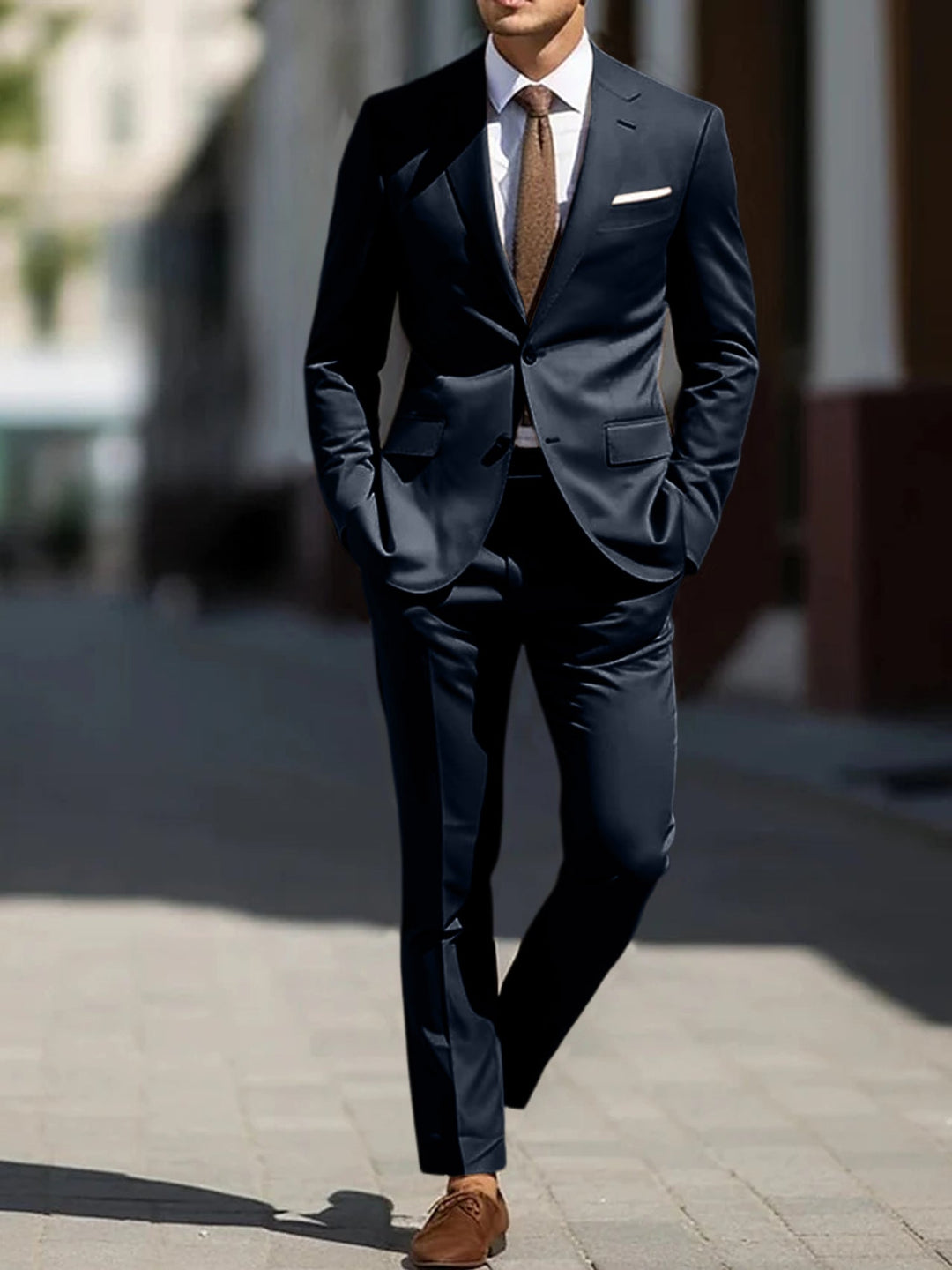 Costumes de Mariage 2 Pièces pour Hommes, Coupe Ajustée, Simple Boutonnage, Deux Boutons