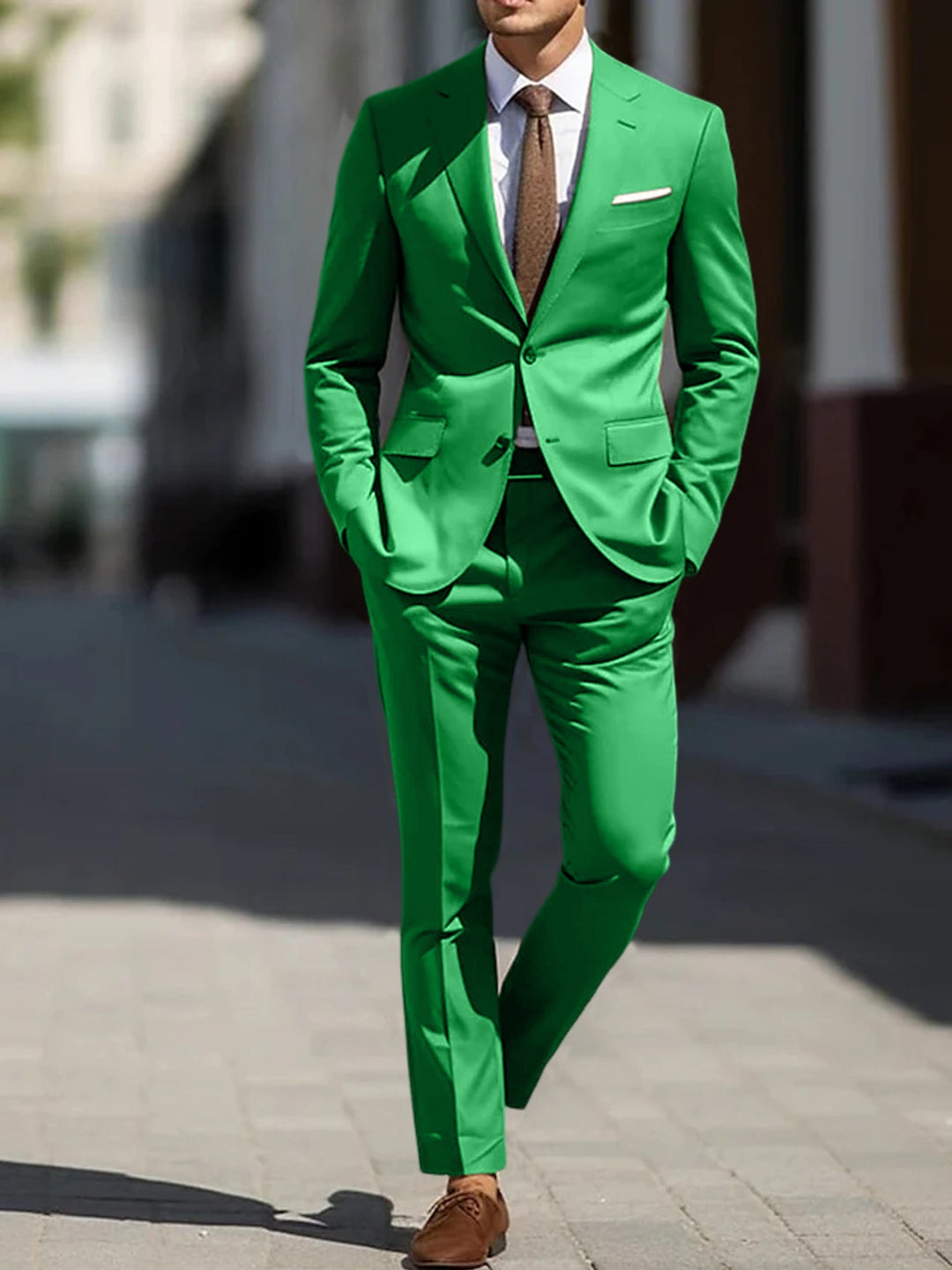 Costumes de Mariage 2 Pièces pour Hommes, Coupe Ajustée, Simple Boutonnage, Deux Boutons
