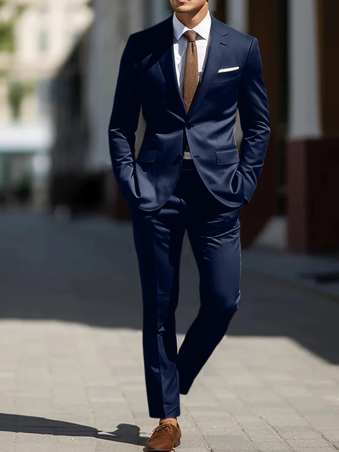Costumes de Mariage 2 Pièces pour Hommes, Coupe Ajustée, Simple Boutonnage, Deux Boutons