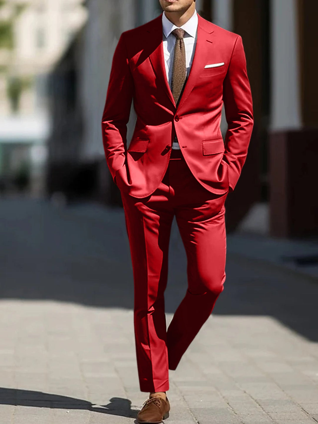 Costumes de Mariage 2 Pièces pour Hommes, Coupe Ajustée, Simple Boutonnage, Deux Boutons