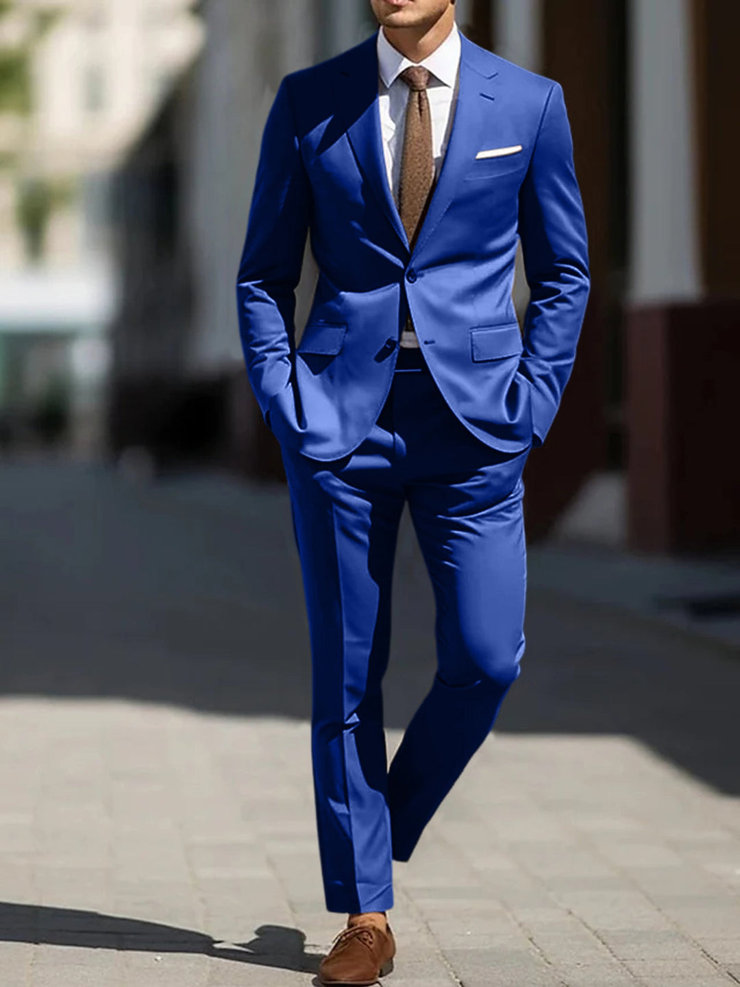 Costumes de Mariage 2 Pièces pour Hommes, Coupe Ajustée, Simple Boutonnage, Deux Boutons