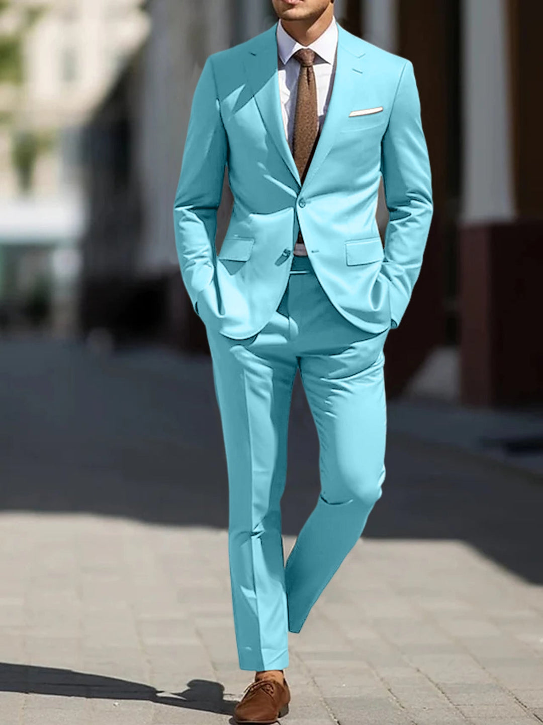 Costumes de Mariage 2 Pièces pour Hommes, Coupe Ajustée, Simple Boutonnage, Deux Boutons