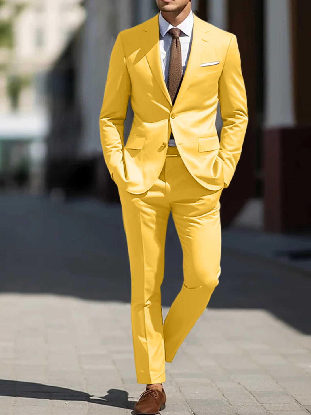 Costumes de Mariage 2 Pièces pour Hommes, Coupe Ajustée, Simple Boutonnage, Deux Boutons