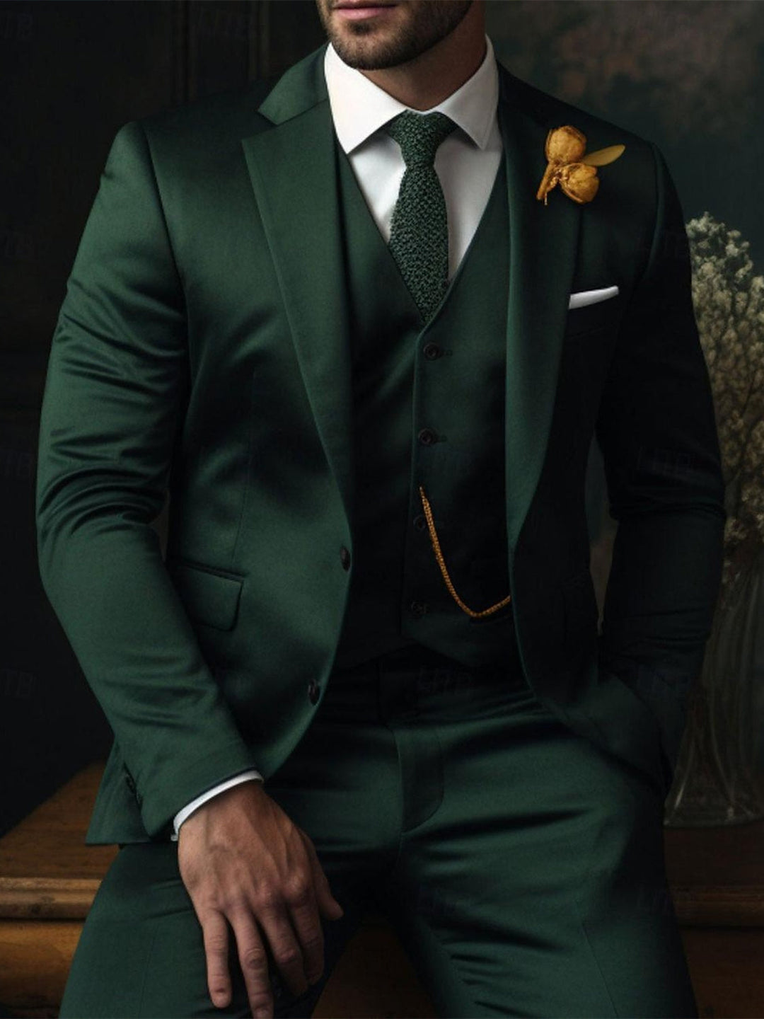 Costumes de Mariage à Carreaux 3 Pièces à Boutonnage Simple et Deux Boutons pour Hommes