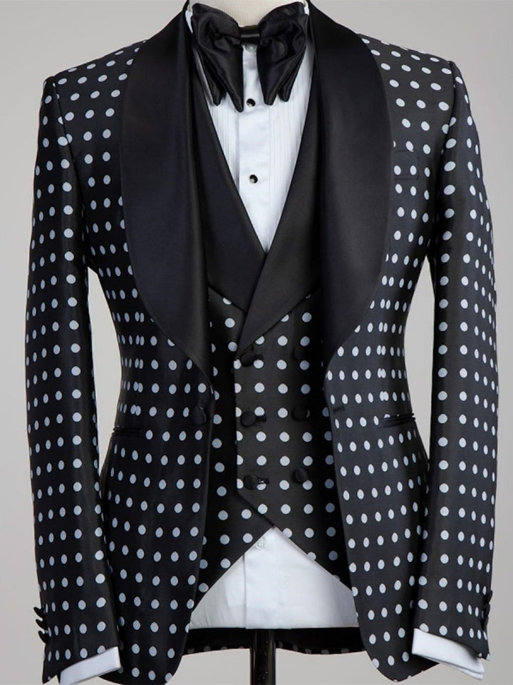 Costumes de Mariage 3 Pièces pour Hommes, Coupe Ajustée, Simple Boutonnage et Un Bouton