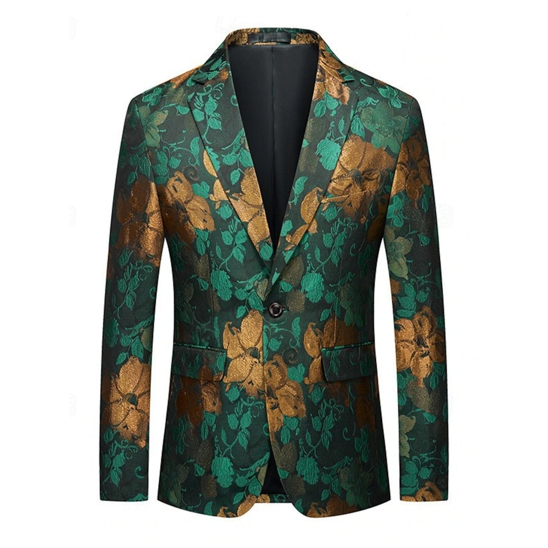 Costumes de Mariage 2 Pièces pour Hommes, Coupe Ajustée, Simple Boutonnage, Imprimé Floral, Blazer