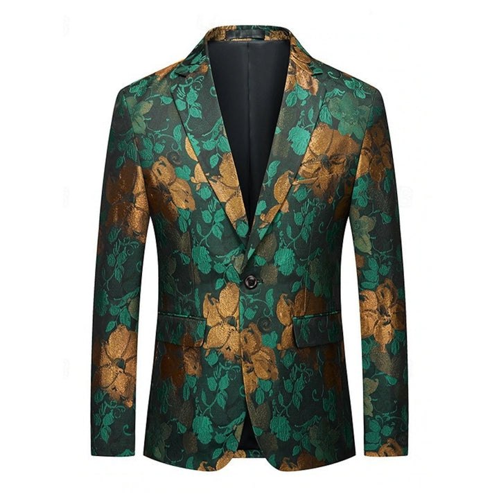 Costumes de Mariage 2 Pièces pour Hommes, Coupe Ajustée, Simple Boutonnage, Imprimé Floral, Blazer