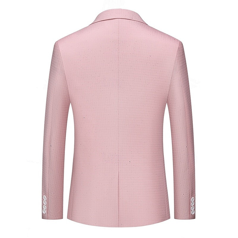 Veste homme noir, rose, café, à carreaux, coupe régulière standard, droit, 1 bouton