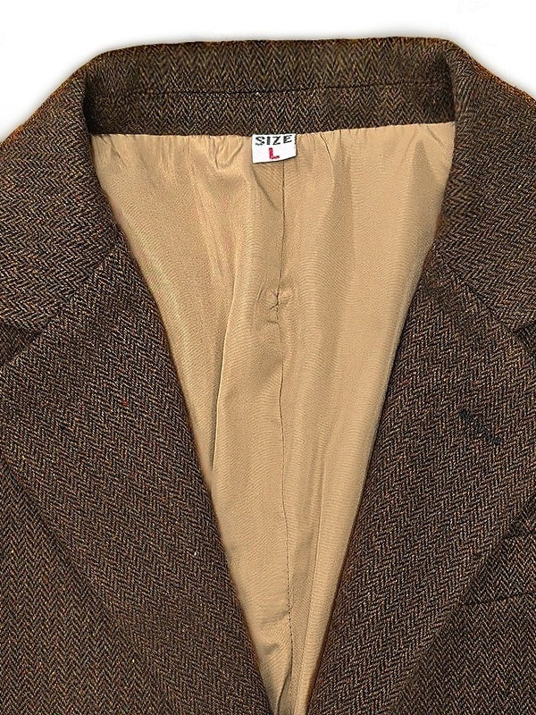 Veste homme rétro vintage, coupe régulière, grande taille, 2 boutons, sport, tweed