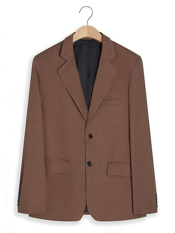 Veste homme mode, décontractée, grande taille, coupe régulière ajustée, uni, droit, 2 boutons