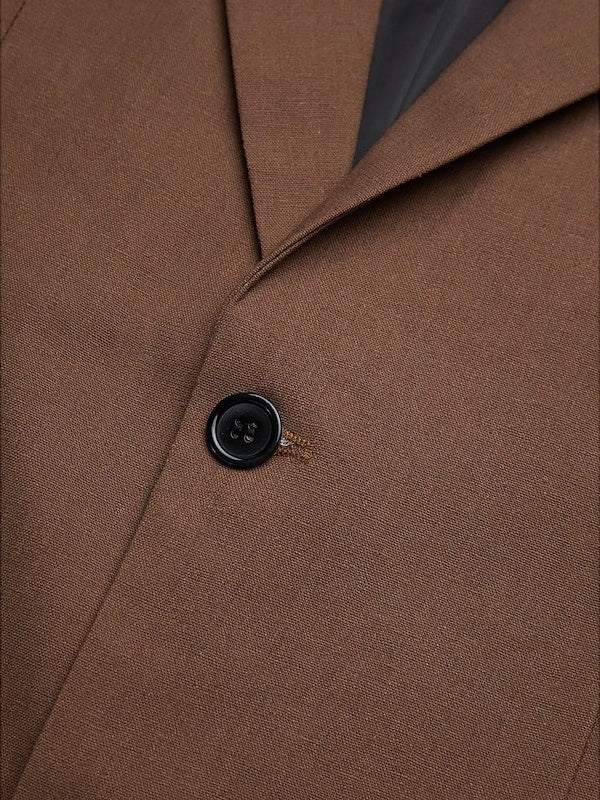 Veste homme mode, décontractée, grande taille, coupe régulière ajustée, uni, droit, 2 boutons