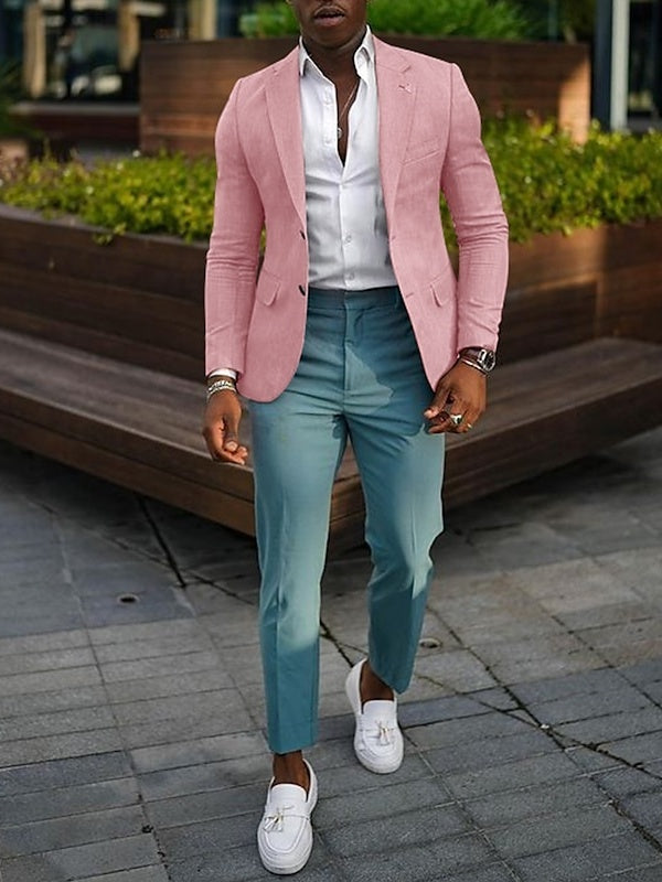 Veste homme mode, décontractée, grande taille, coupe régulière ajustée, uni, droit, 2 boutons