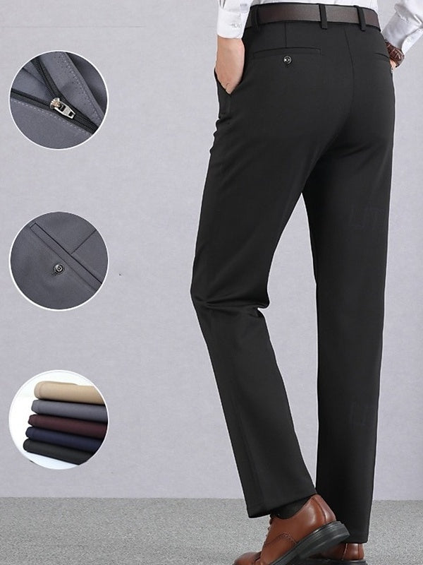 Pantalon homme noir et gris, épais, long, uni, grande élasticité, coupe standard, chaud