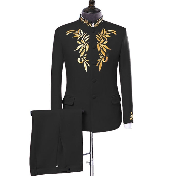 Costume homme 2 pièces, coupe ajustée, droit, plusieurs boutons, pour soirée/galas