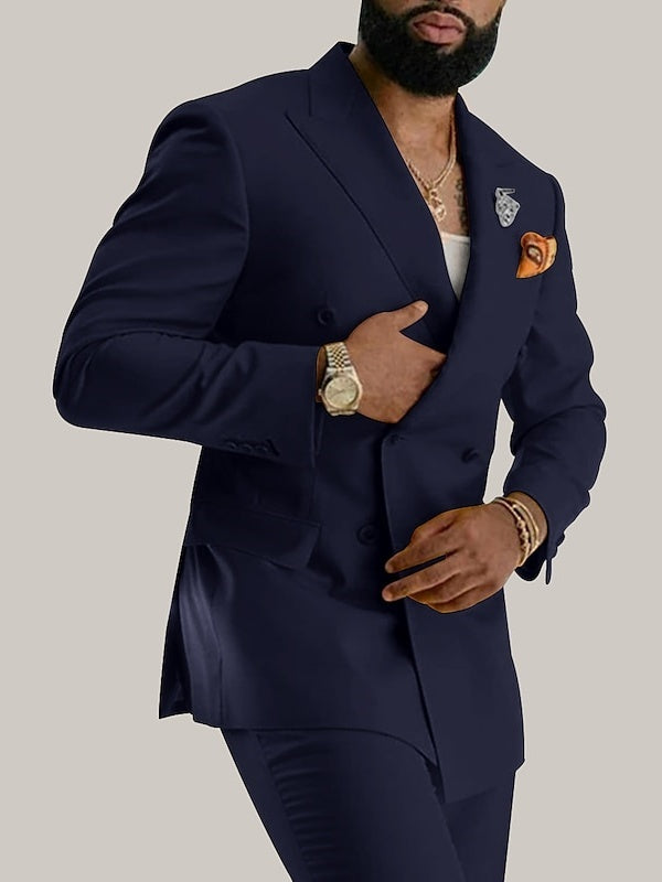 Costume homme 2 pièces, quotidien/affaires, croisé, 6 boutons, pour mariage/galas