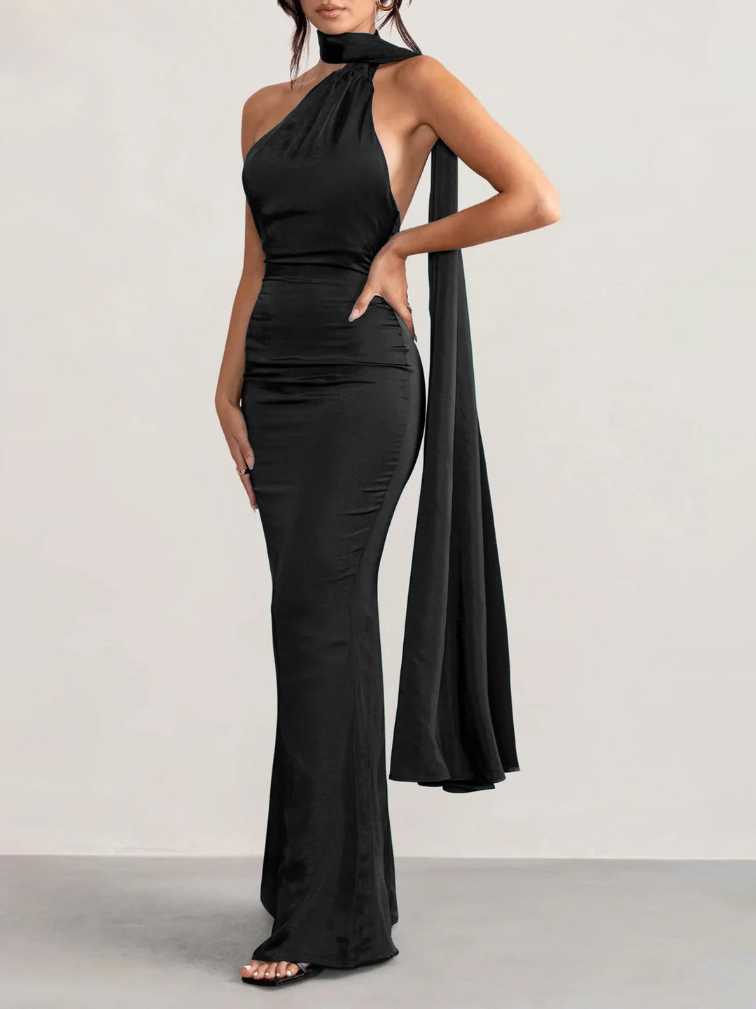 Robe de Bal Longue Au Sol à Licou et Fourreau/Colonne