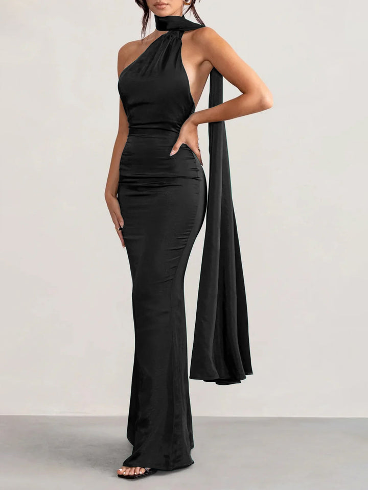 Robe de Bal Longue Au Sol à Licou et Fourreau/Colonne