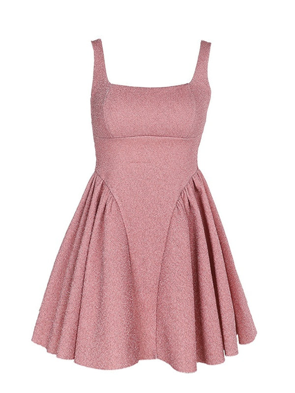 Robe de Soirée Courte/Mini Sans Manches à Col Carré et Ligne A/Princesse avec Nœud Papillon