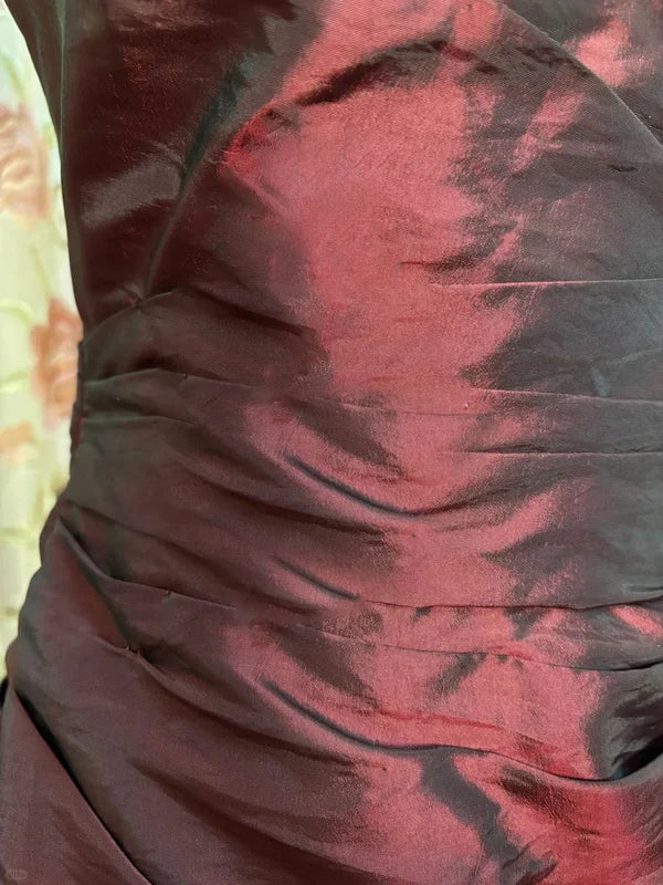Robe de Bal de Promo Sirène/Trompette Bustier en Taffetas Longueur au Sol à Volants Sans Manches