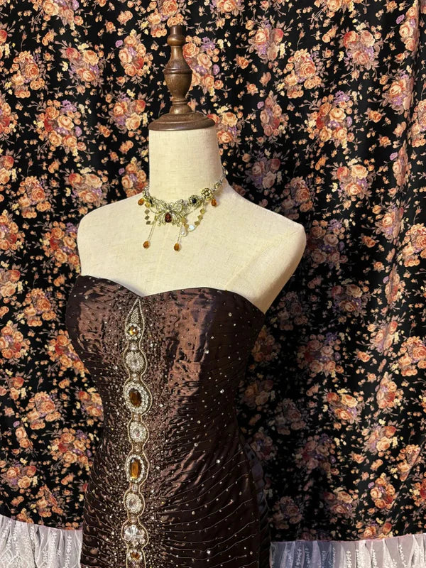 Robe de Bal de Promo Ligne A/Princesse Bustier en Taffetas Longueur Asymétrique à Volants Sans Manches Paillettes