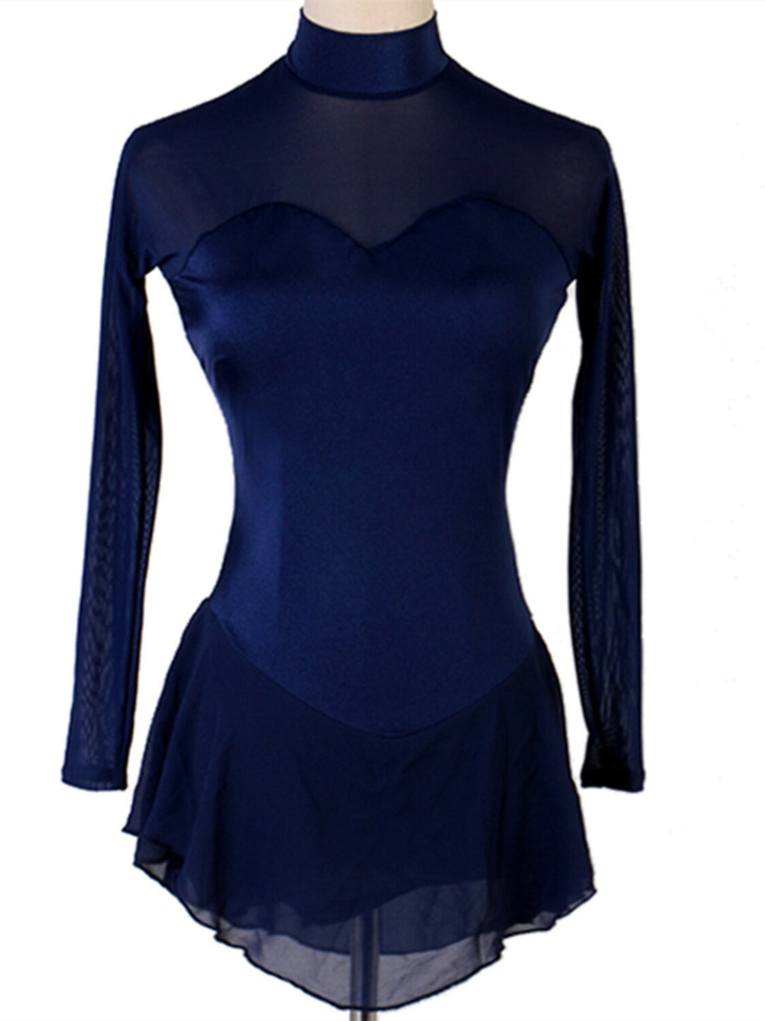 Robe de Patinage Artistique pour Femmes et Filles, Patchwork, Maille, Élasthanne, Haute Élasticité, Classique, Cristal/Strass, Robe de Patinage Sur Glace