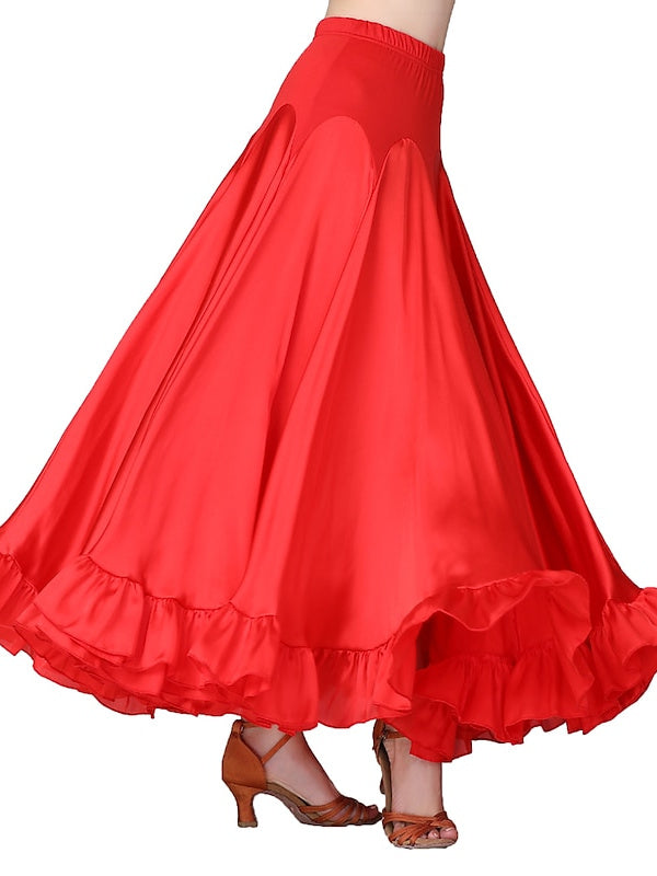Jupes de Danse de Salon à Volants pour Femmes, en Polyester de Haute Qualité