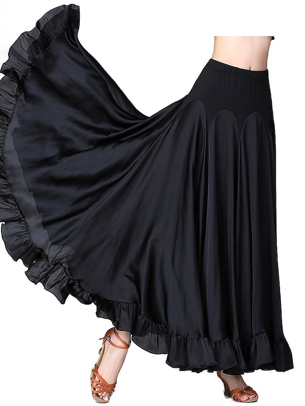 Jupes de Danse de Salon à Volants pour Femmes, en Polyester de Haute Qualité