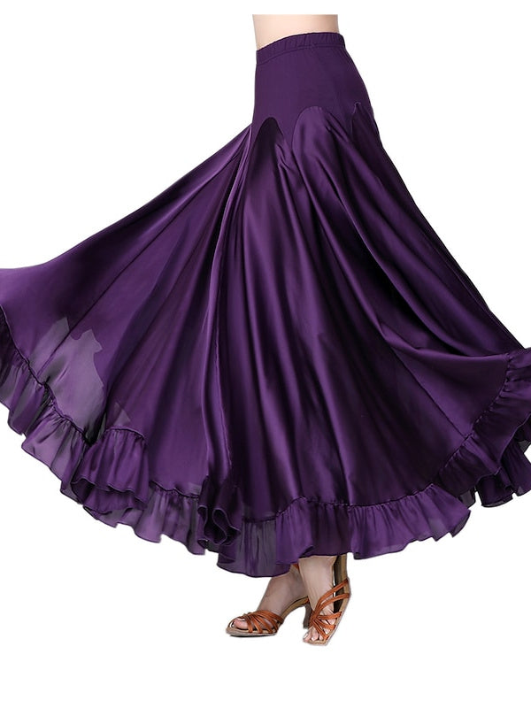 Jupes de Danse de Salon à Volants pour Femmes, en Polyester de Haute Qualité