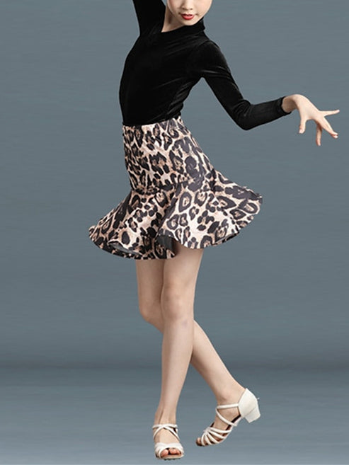 Jupes de Danse pour Enfants en Polyester Velours Plissé Motif/Imprimé Manches Longues pour Filles