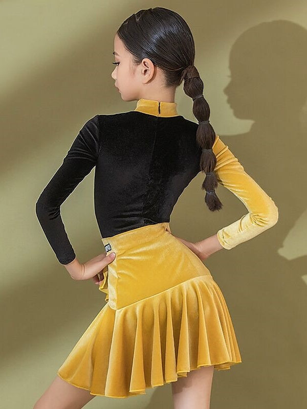 Jupes de Danse pour Enfants Motif/Imprimé Manches Longues Performance pour Filles Polyester Velours