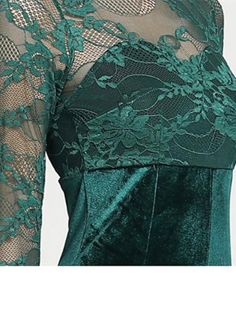 Robe de Danse de Salon pour Femmes, Robe de Danse de Salon, Appliques, Joint Fendu, Entraînement pour Femmes, Performance, Manches Longues