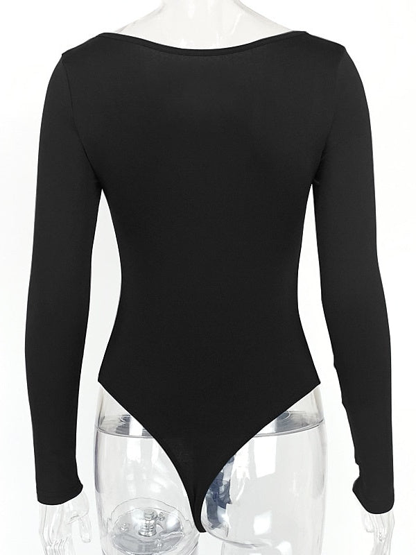 Vêtements de Danse pour Femmes Justaucorps/Combinaison de Danse Latine Couleur Unie Tenue D'Entraînement Quotidienne pour Femmes Manches Longues
