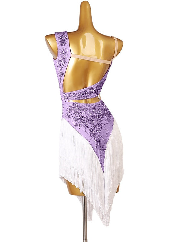 Robe De Danse Latine À Franges Et Pampilles, Cristaux/Strass, Pour Femme, Entraînement Sans Manches